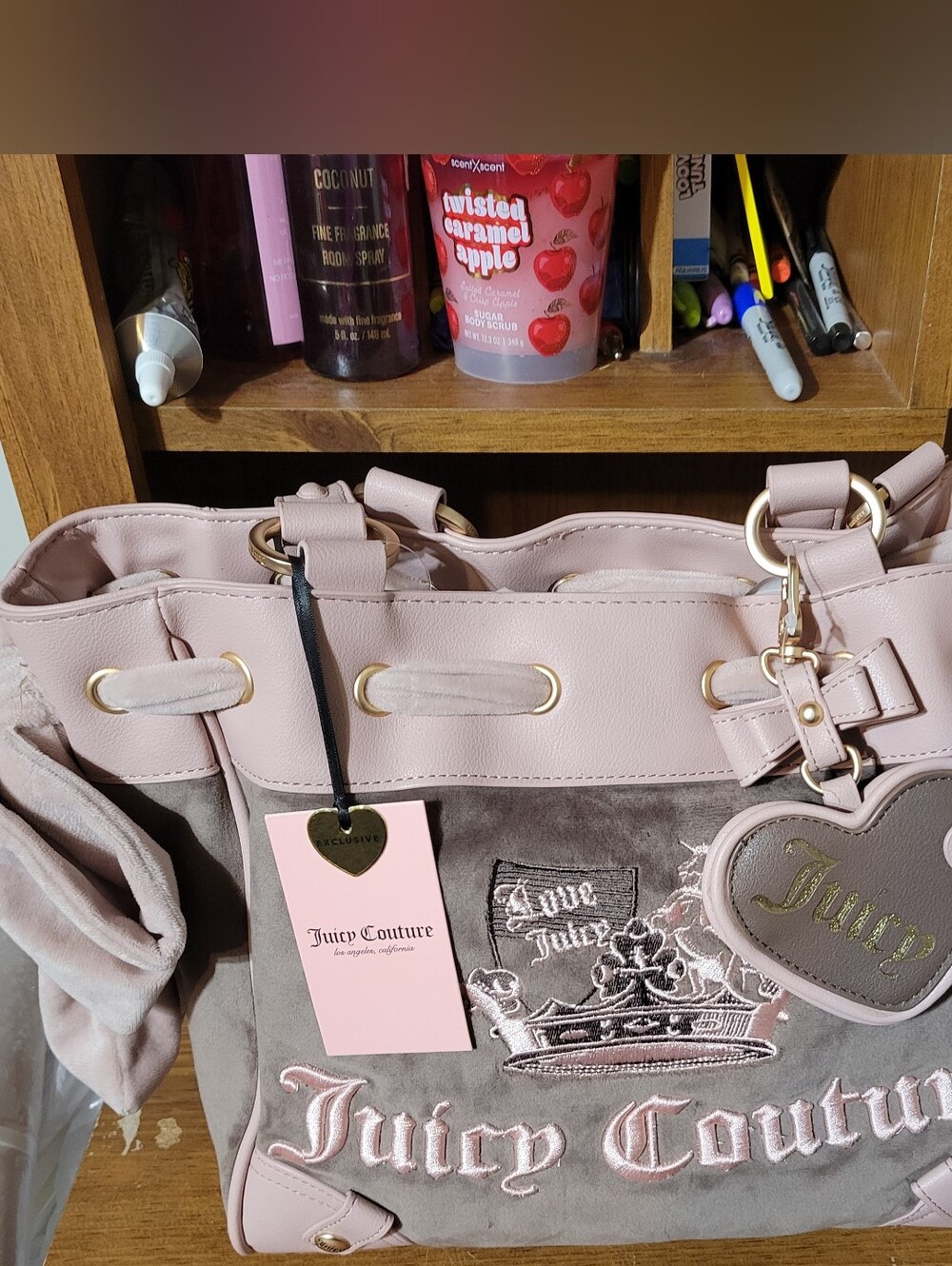Juicy couture Crown daydreamer tote in color iced coffee. Nwt
